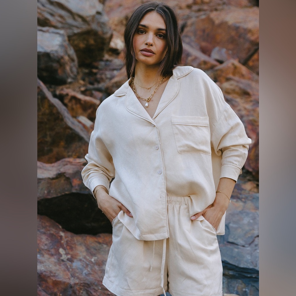 BOHME 😍 JASMINE BUTTON UP IN CREAM nwt